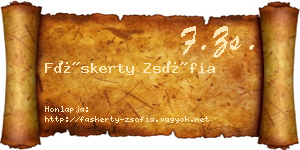 Fáskerty Zsófia névjegykártya